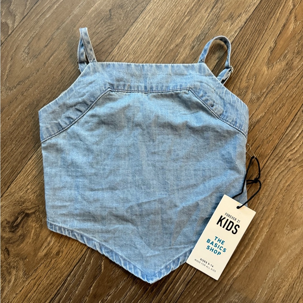 Forever 21 Kids denim bandanna design shirt
